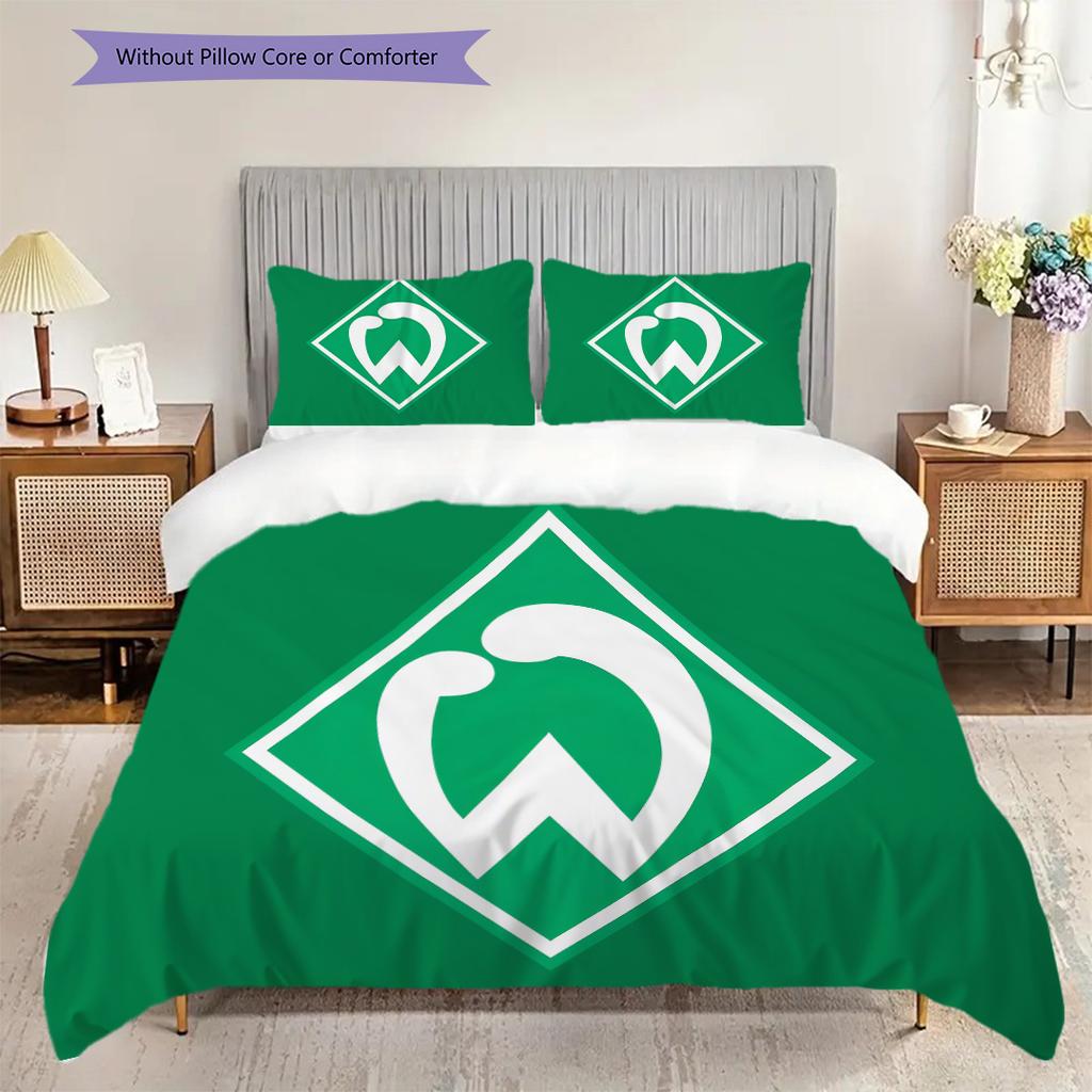SV Werder Bremen Patroon Beddengoed Dekbed Set Dekbedovertrek Kussensloop Huisdecoratie Verjaardagscadeau (1 dekbedovertrek + 2 kussenslopen, zonder binnenkussen)