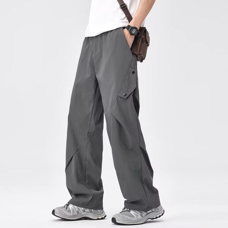 

Ice Silk Quick-drying Tooling Pants Boys Summer Thin Loose Design Straight Charging Pants M серый
