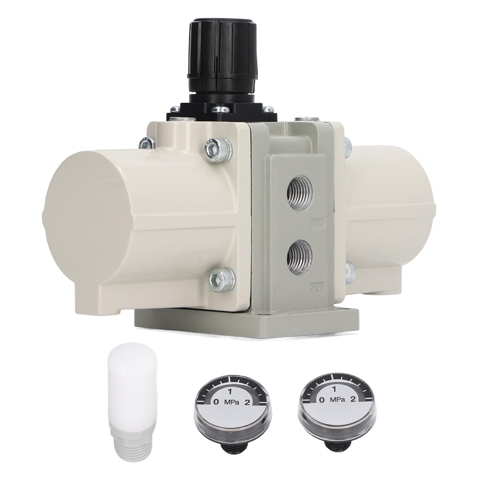 

Pneumatic Boost Valve with Gauge and Muffler SMC Type Compressed Air Pressure Increasing Valve