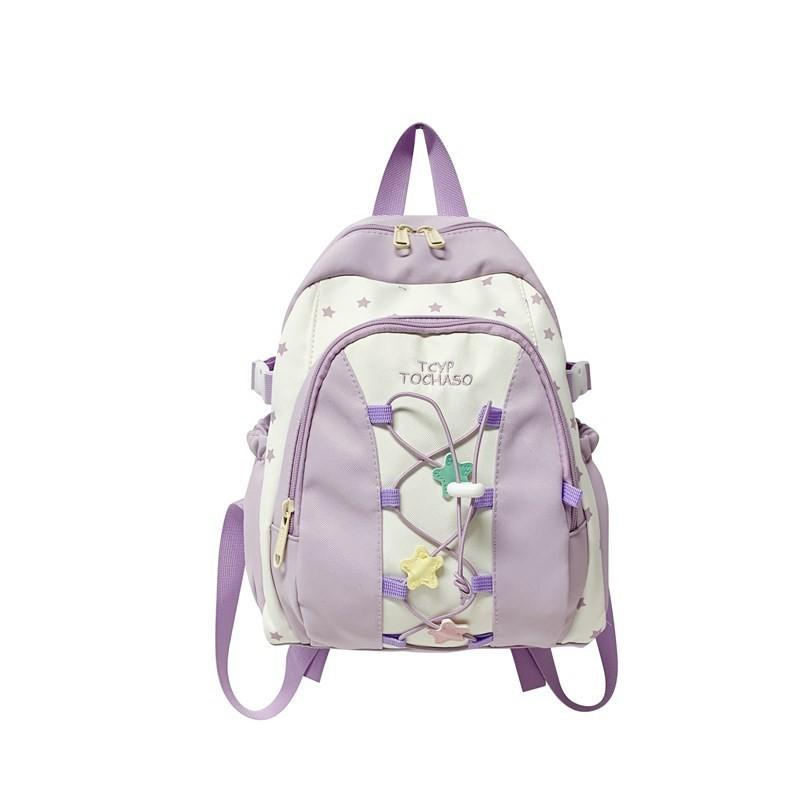 Print Drawstring Star Kids School Backpack Small Fresh Backpack Lightweight