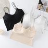 Versatile Ice Silk Camisole with Padded Bra and Beautiful Back Design