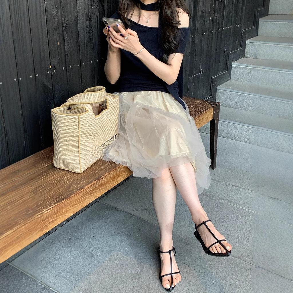 Girly Yarn Gauze Skirt Spring and Summer New Design Fluffy Bud Skirt Versatile A-shaped Skirt