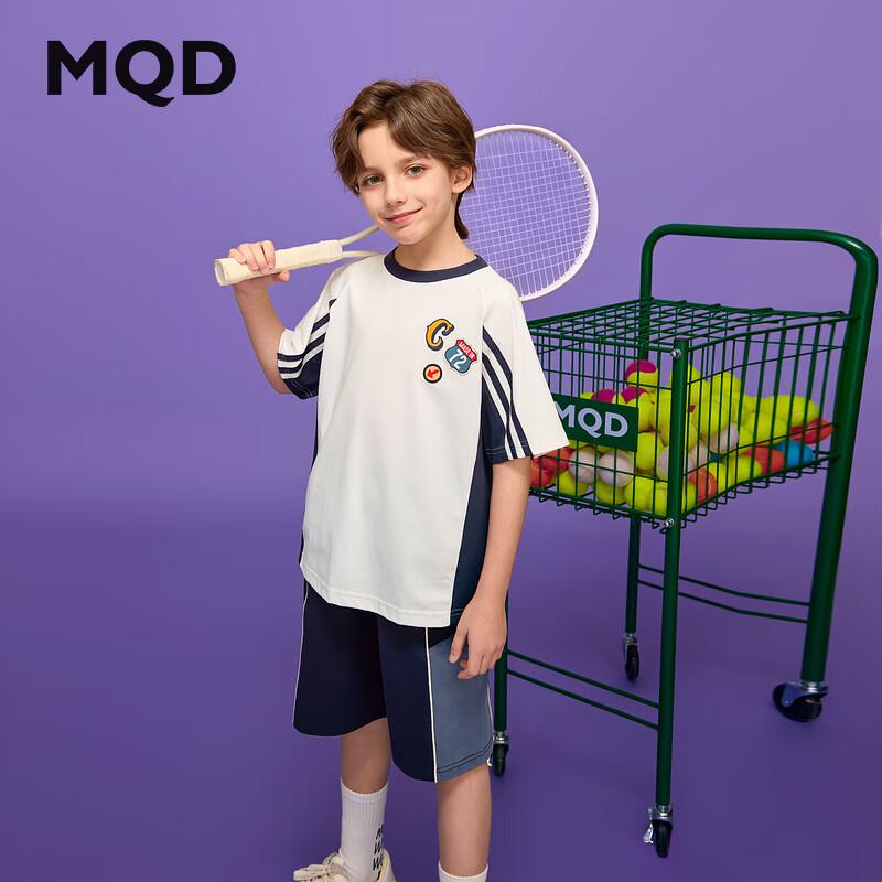MQD Boys Summer Short-Sleeved T-Shirt & Five-Point Shorts Set 110cm экрю