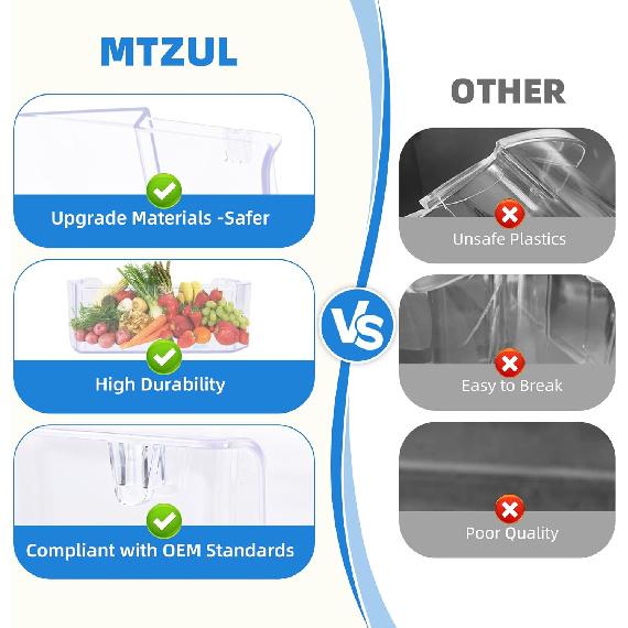 WPW10308869 W10308869 Refrigerator Door Shelf Bin Compatible with Whirlpool Maytag KitchenAid Kenmore French Door Refrigerator Parts Bin, Replacement