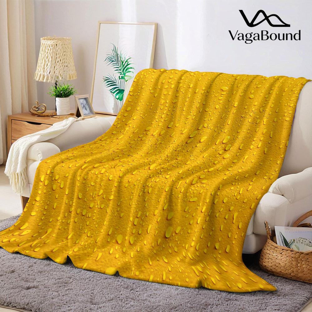 Yellow Wall Water Drop Flannel Blanket Warm Soft Halloween Christmas Decorative Couch Warm Cozy All-Season Gift