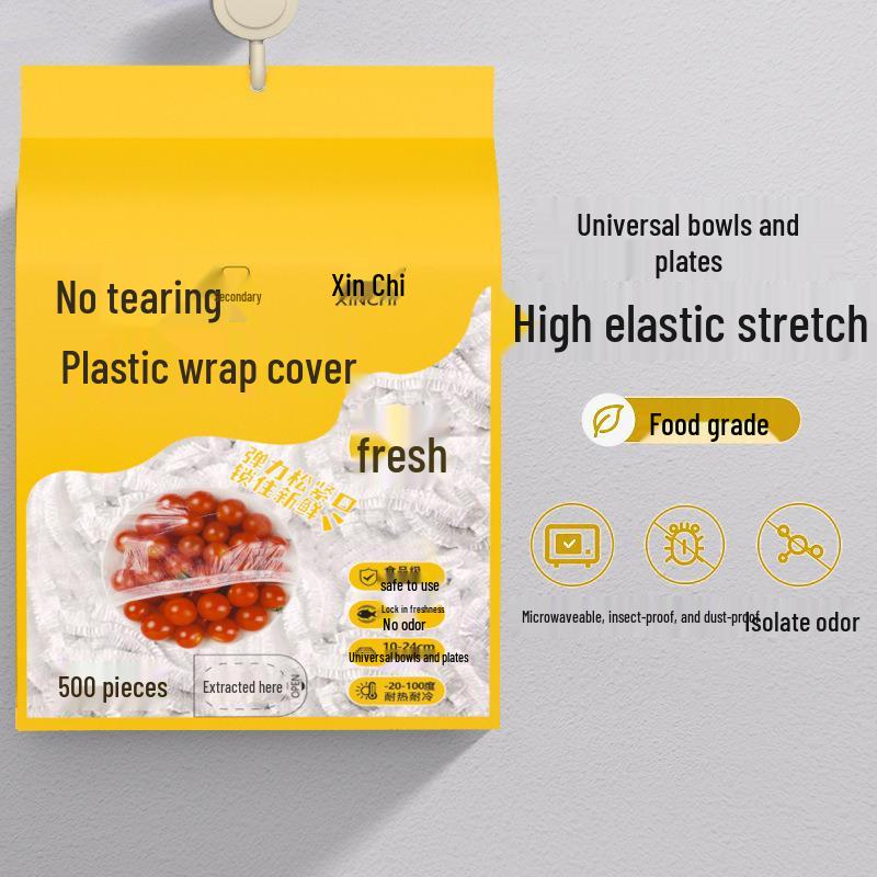 Wall-Mounted Pull-Out Cling Film Food-Grade Fresh-Keeping Bag for Refrigerator, Bowl Lid Cover Thickened Cling Film Cover [350 pieces per pack]
