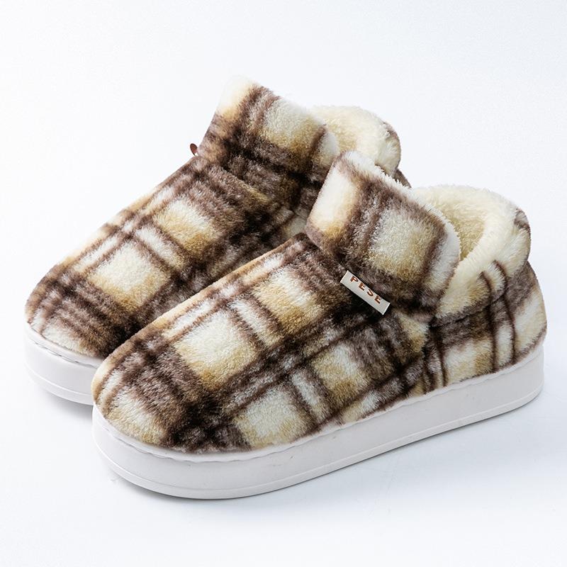 New elderly cotton shoes men's autumn and winter indoor home non-slip thick-soled velvet thermal bag and cotton slippers women