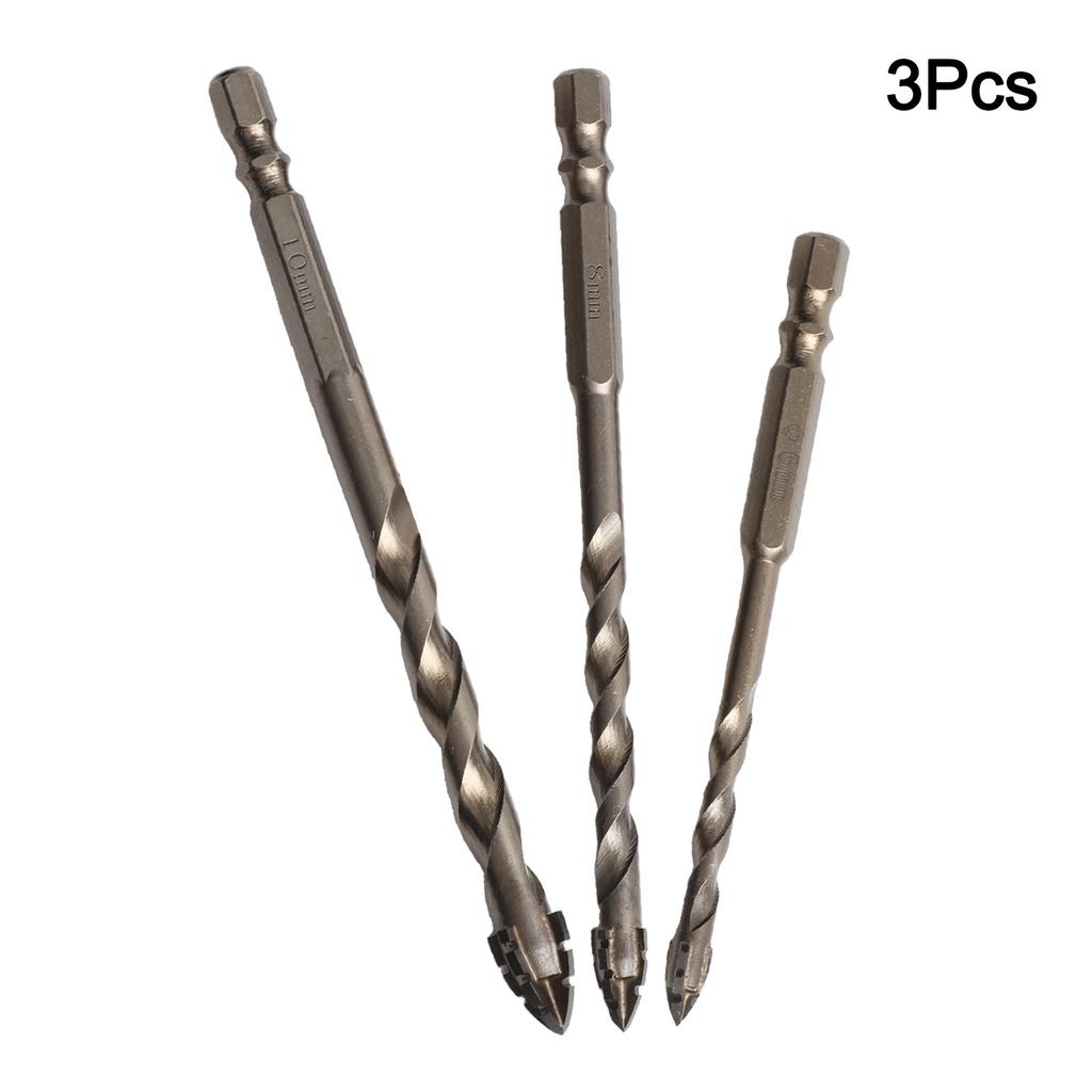 Drill Bit Set 3pcs of Eccentric Tools Tailored For Smooth Drilling In Hard Surfaces Like Ceramic & Granite Tiles
