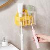 Wall Mounted Duck Toothbrush Holder Plastic Toothpaste Toothbrush Storage Rack  Bathroom