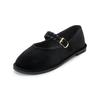 MOOK Veil Velvet Mary Jane Flats Black 516623212Ta