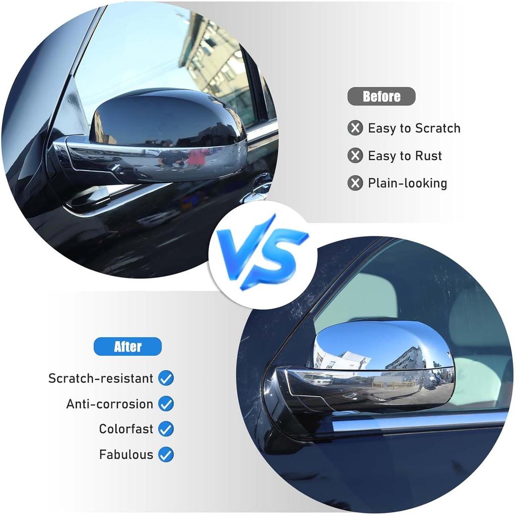 Side Door Mirror Cover Cadillac Escalade 2007-2014, Car Outside Rear View Mirror Housing Protector Cover Cap Trim Accessories ABS Plastic 2PCS