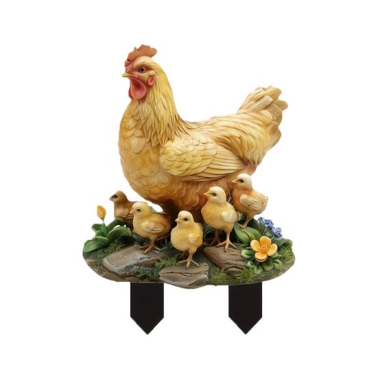 Cute Animal Garden Chickens Elephants Stake Waterproof Stake 2D Acrylic Yard Art Outdoor A