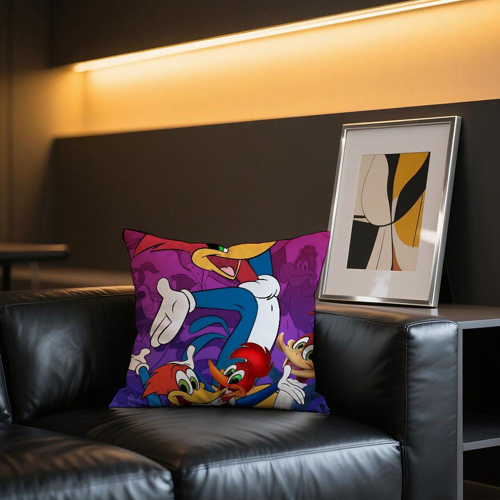 Cartoon W-Woody W-Woodpecker cushion cover Comfortable and soft bedding skin friendly leisure sofa car office pillowcase