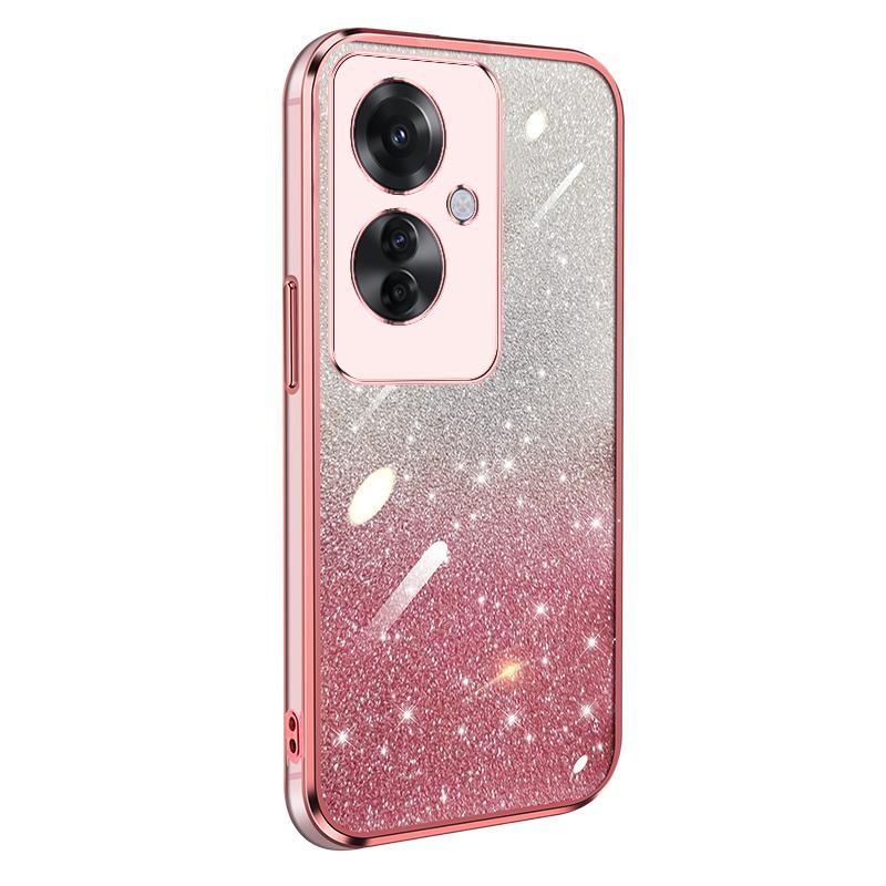 KEYSION Custodia per Telefono Glitterata con Placcatura di Lusso per OPPO Reno11 F 5G Cover Posteriore Trasparente Morbida in TPU Antiurto per OPPO Reno 11F 5G