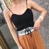 Summer New Style Letter Drawstring Knitted Short Top Sexy Bottoming Shirt Camisole Vest Inner Wear