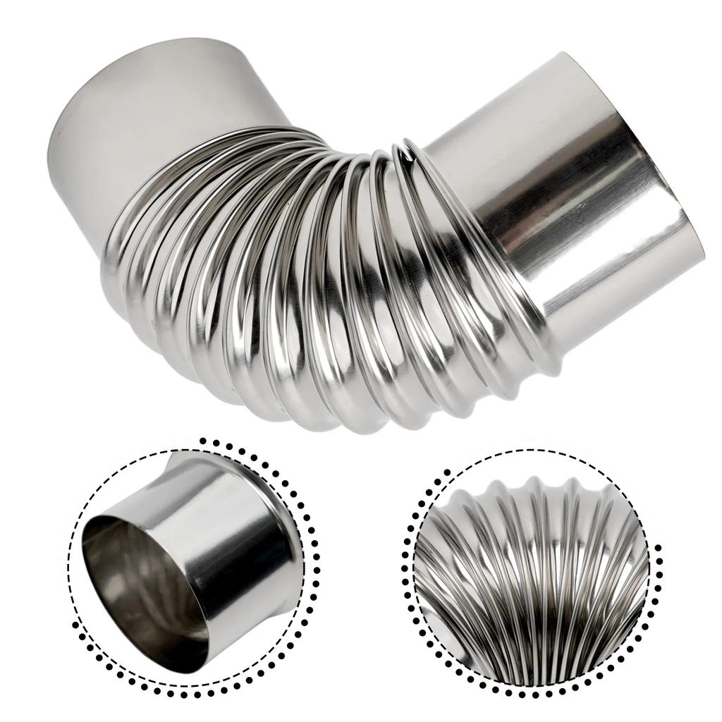 Gaswasserheizer Abgasrohrbogen Abgasrohrbogen Rauchrohr 90-Grad-Bogen Kaminfutter Bogen Edelstahl Abgas Ofen Kaminrohre