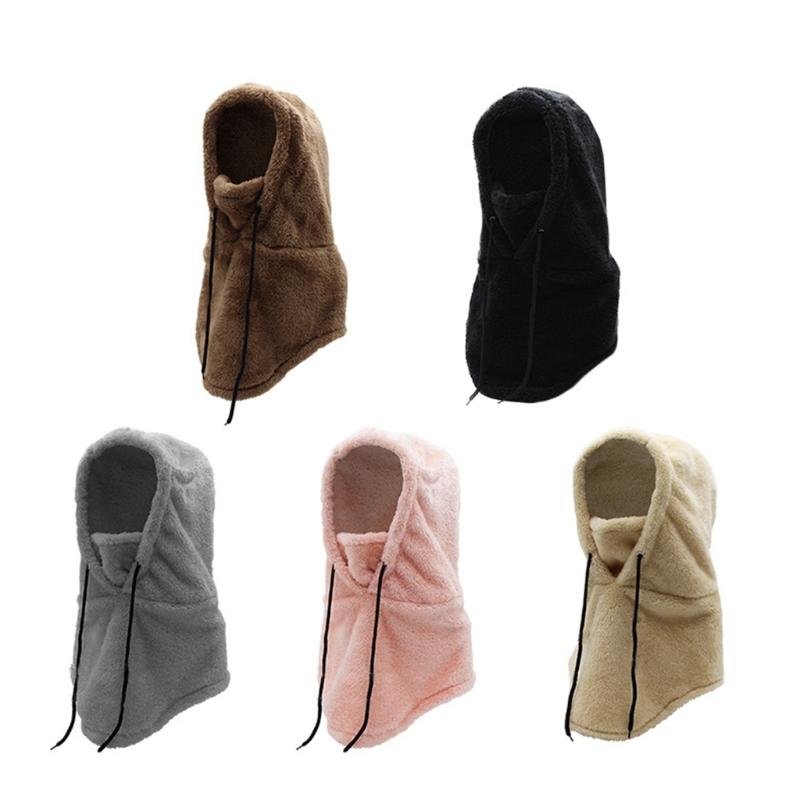 Furry Balaclava Face Cover Hat Hooded Sports Cap Accessory for Cold Weather