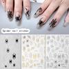Pinturas Formato Aranha Dourada Preto e Branco Adesivo de Unha Realce Adesivo Decalque de Unha Acessórios Patch