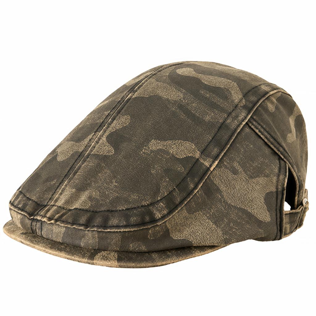 Militärstil Baumwolle Camouflage Schiebermütze Papa Lässig Flache Fahrkappe Damen Mode Baskenmützen Herren Lässig Schiebermützen 55-59cm