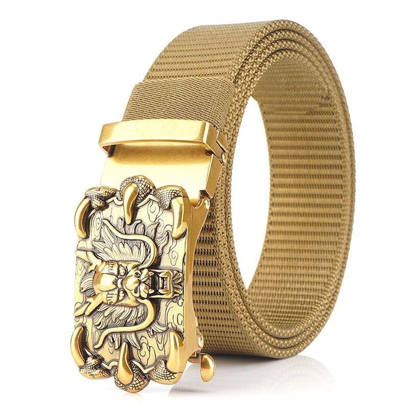 Men'S Nylon Belt Business Automatic Buckle Belt Casual Canvas Toothless Buckle Belt Strength Delivery