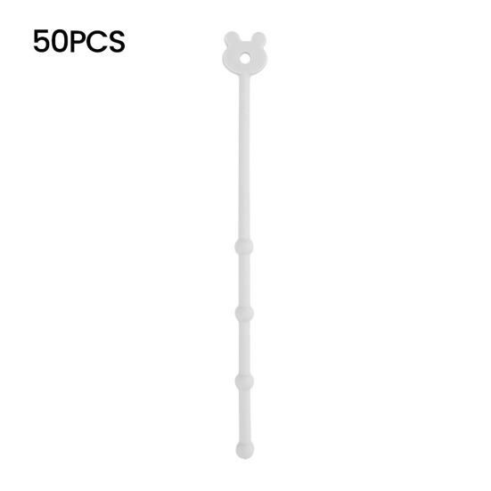 Silicone Cable Ties Reusable Bear Shaped Bag Sealing Zip Tie Multi-Purpose Twist Tie for Food Storage Wire Management