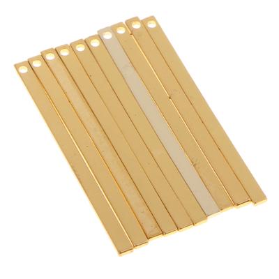 10er-Set leere Stempelanhänger, rechteckige Charms zur Schmuckherstellung, 35 mm