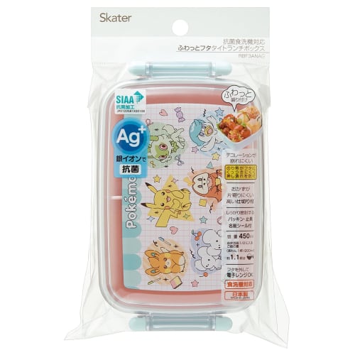 Skater Children's Lunch Box, 1 Tier, 450ml, Fluffy Dome Shape, Antibacterial, Kids Lunch, Made in Japan, Pokemon Pop-up RBF3ANAG