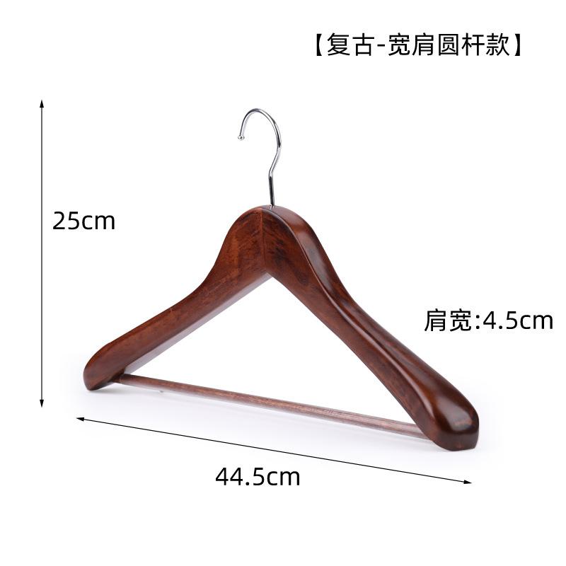 Wooden Hangers 5pcs Solid Wood Coat Hanger Heavy Duty, Smooth Finish High-Grade Wooden Clothes Hanger with Non Slip Pant Bar, 360° Swivel Hook