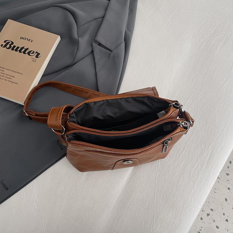 Geantă de umăr pătrată mică pentru femei, din piele moale, geantă crossbody cu compartimente, geantă pentru mamă