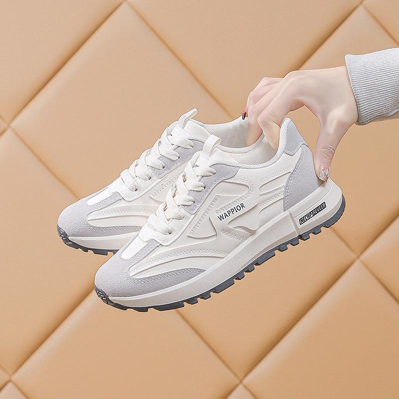 

2025 New Autumn Korean Version Versatile Casual Shoes Women s Niche Retro Student Forrest Gump Shoes Fashion Running Sneakers 40 серый