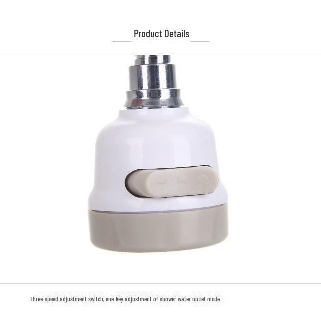 Adjustable Rotatable Japanese-Style Kitchen Faucet Aerator with Three-Gear Anti-Splash Head