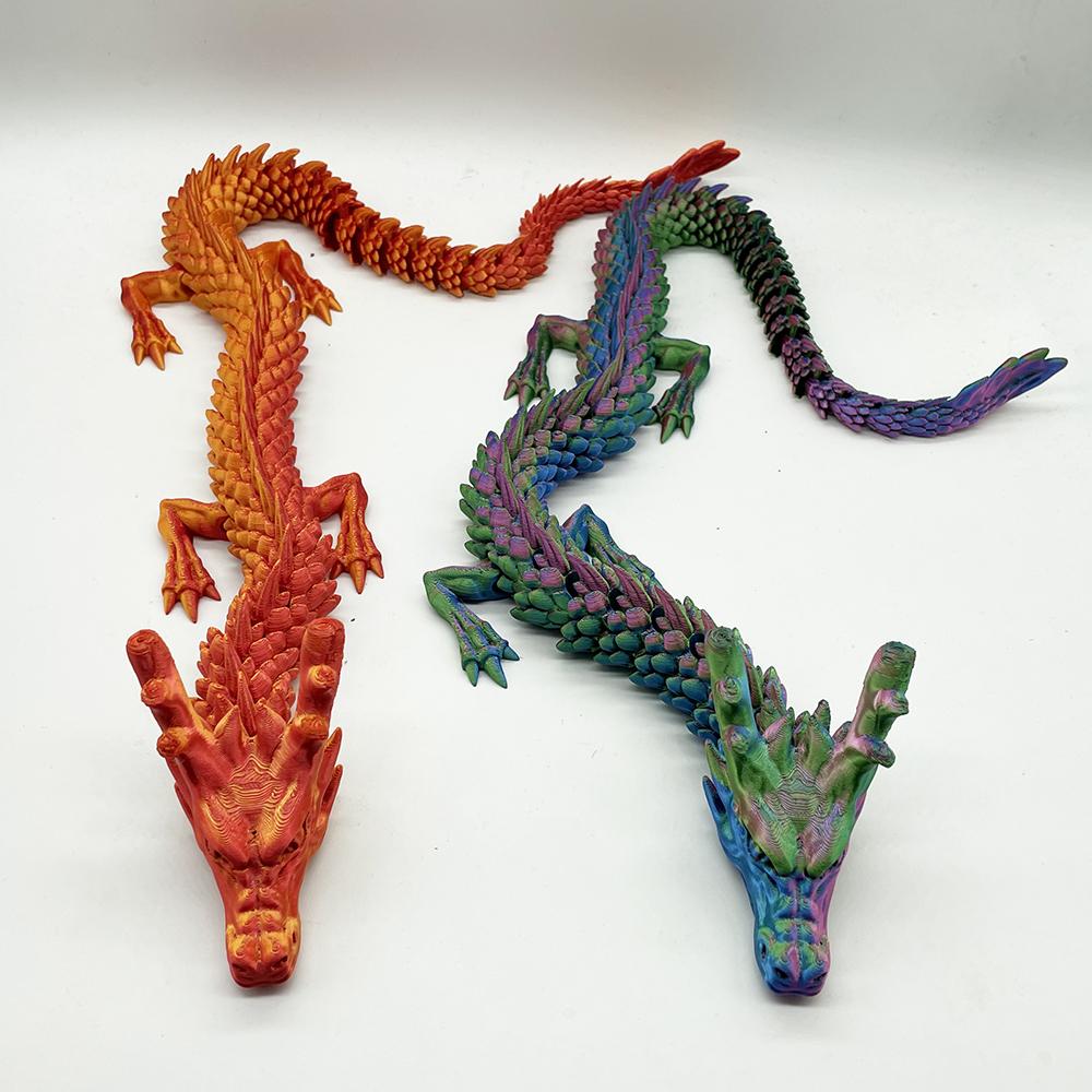 3D Printed Chinese Dragon Model - Detailed Figurine For Collection & Decor
