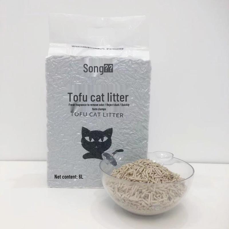 Green Tea Activated Carbon Tofu Cat Litter - 6L, Dust-Free, 2mm, Deodorizing Pet Supplies