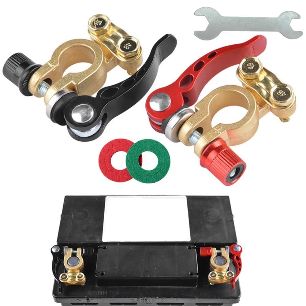 

1 пара клемм автомобильного аккумулятора 12 В 24 В, быстроразъемные автомобильные кабели, разъемы, разъемы для отключения кабеля, автомобильные аксессуары, материал из чистой меди 1 set