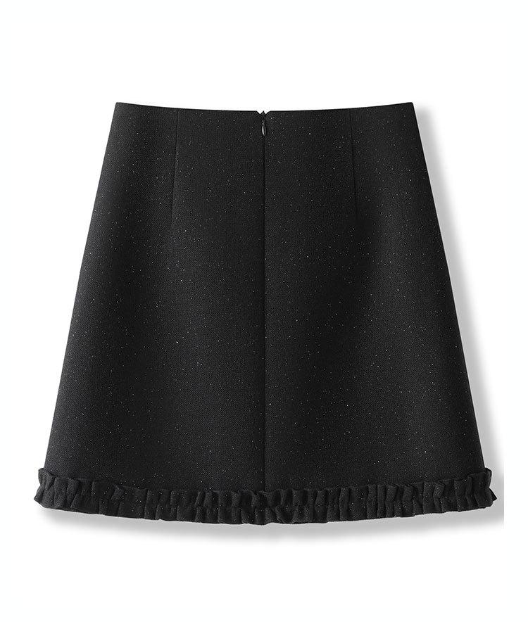 2026 Winter Women's Gray A-Line Skirt: High-Waisted, Slimming, Lace-Pleated Short Skirt for Petites