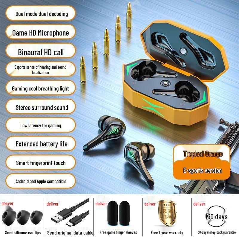 Esports Gaming Wireless Bluetooth Headphones - Low Latency, In-Ear, Mobile Compatible