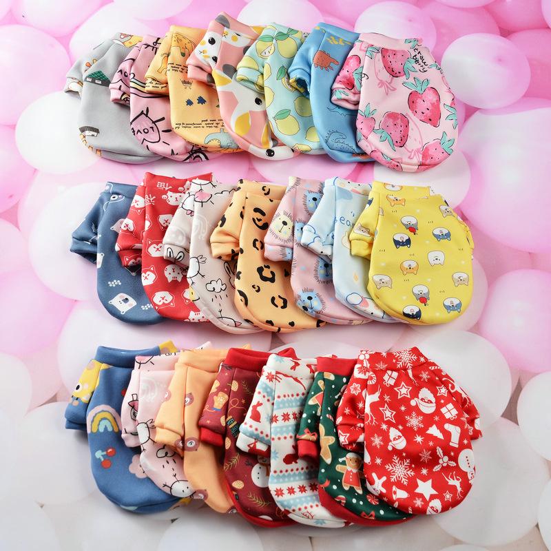 Cross-Border Pet Cartoon Fleece-Lined Warm Clothing for Small Dogs & Cats