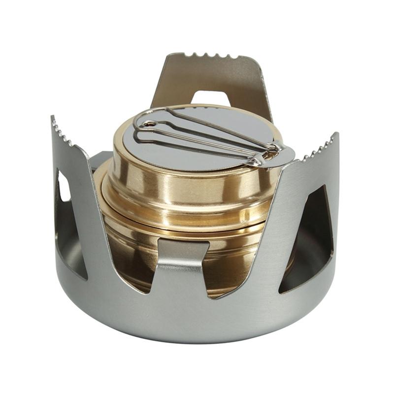 Portable Mini Alcohol Stove Burner Adjustable Firepower Gasoline Stove Aluminum Alloy Bracket Ultralight Brass Camping Stoves