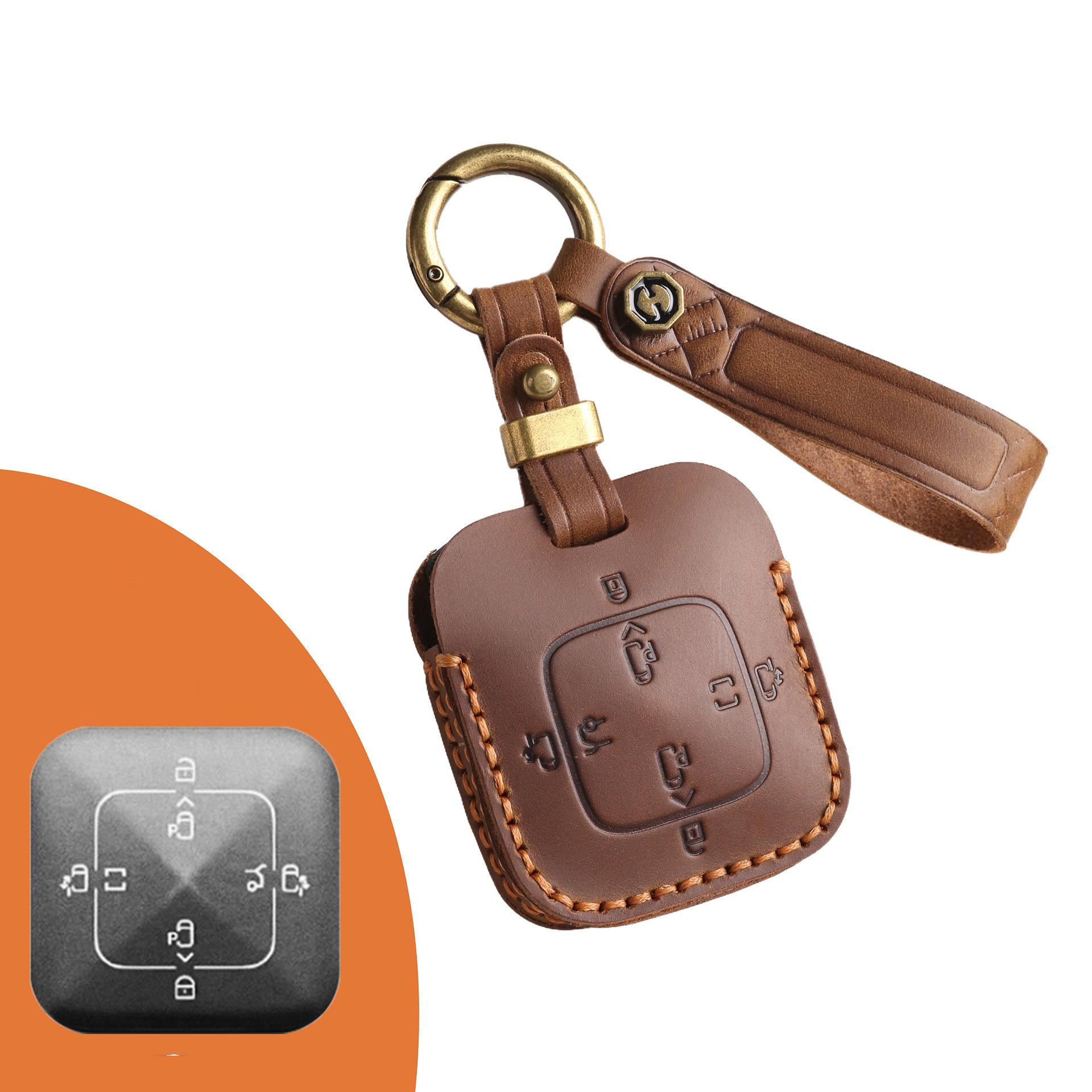 

Suitable for polar krypton 001 bluetooth physical key case zeekr geek 009 car x shell ring 23 leather key case