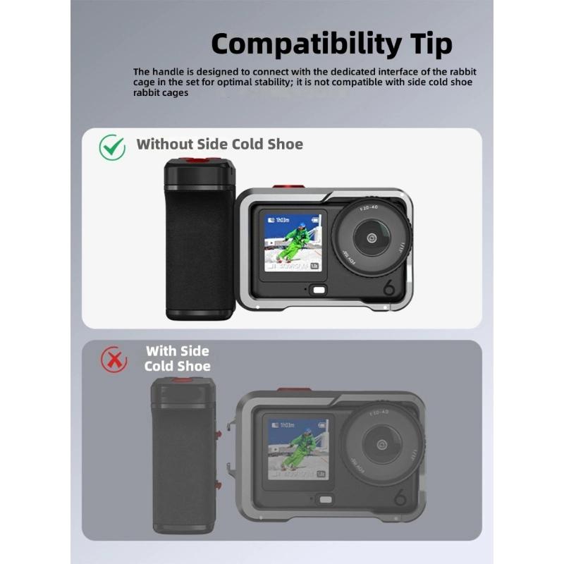 Aluminum Alloy Action Camera Grips With Bluetooth-compatible Connectivity And Magnetic for Action 3/4/5PRO Ergonomic Handling