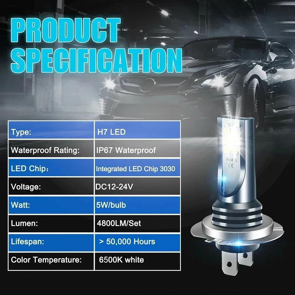 H7 LED Headlight Bulb Kit Car Fog Light 110W Super-Bright 6000k White Headlamp High Low Beam For Vehicles