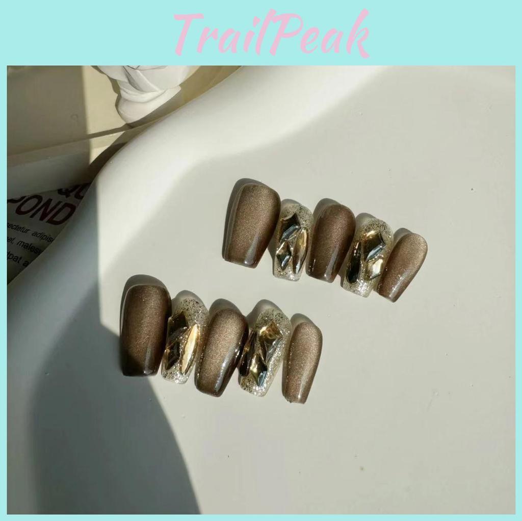 Elegant Cat Eye Flashy Luxury Nail Stickers Starry Sky Mini Size Xs S M L Manicure