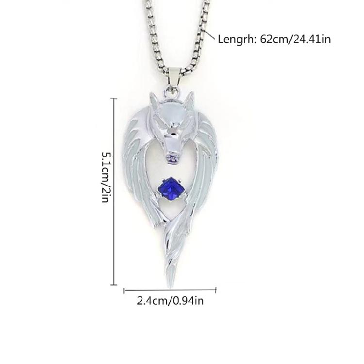 Luminous Wolf Totem Pendant Necklace Animal Long Necklace Hiphop Jewelry