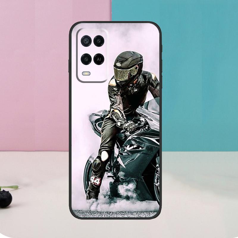 Neon Motorcycle Biker Case For Oppo A5 Pro A6 A15 A16 A76 A96 A17 A57 A98 A58 A78 A18 A38 A54 A74 A94 A40 A60 A80
