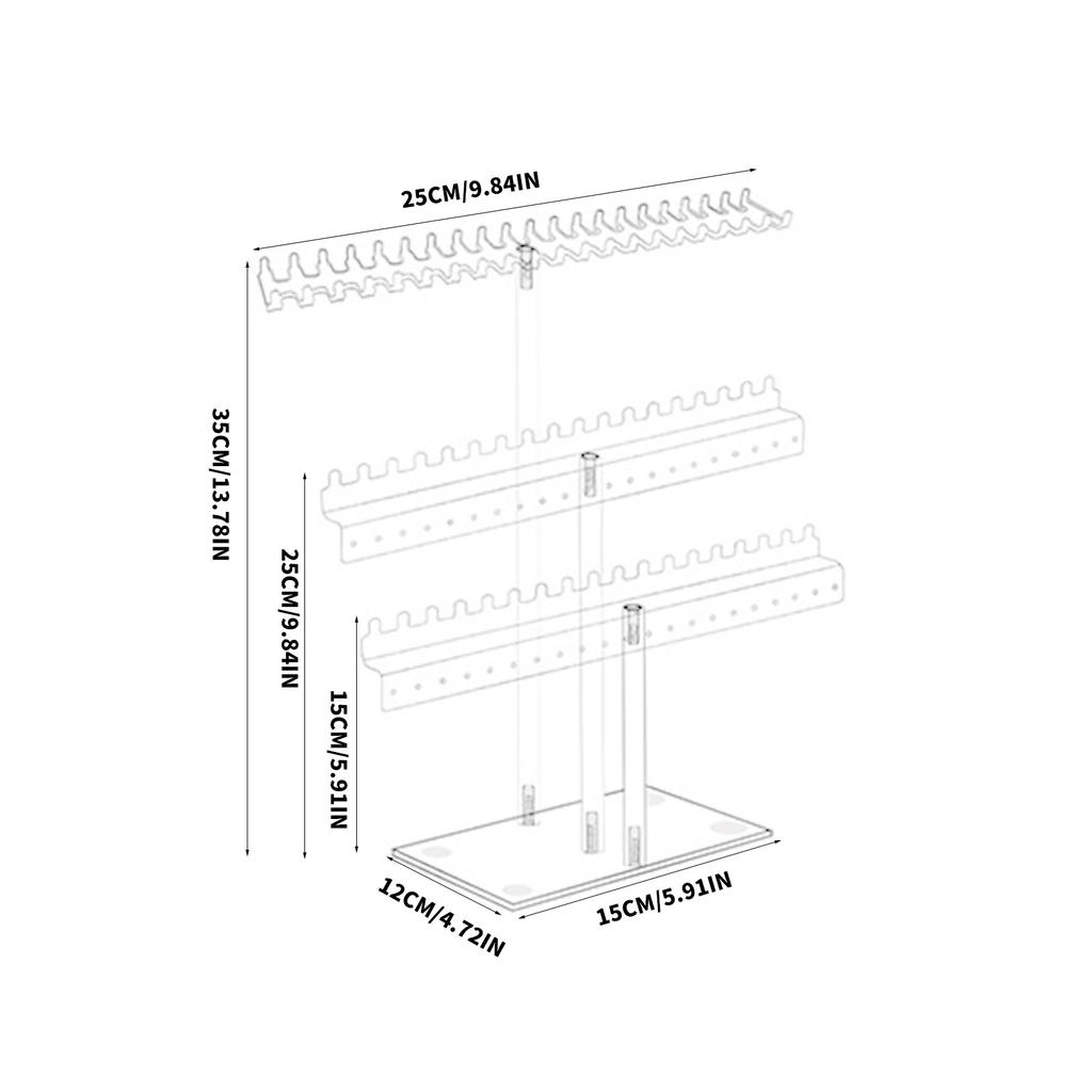 Space Saving Clear Display Shelf Acrylic Jewelry Stand for Displaying Necklaces and Bracelets Jewellery Storage Rack