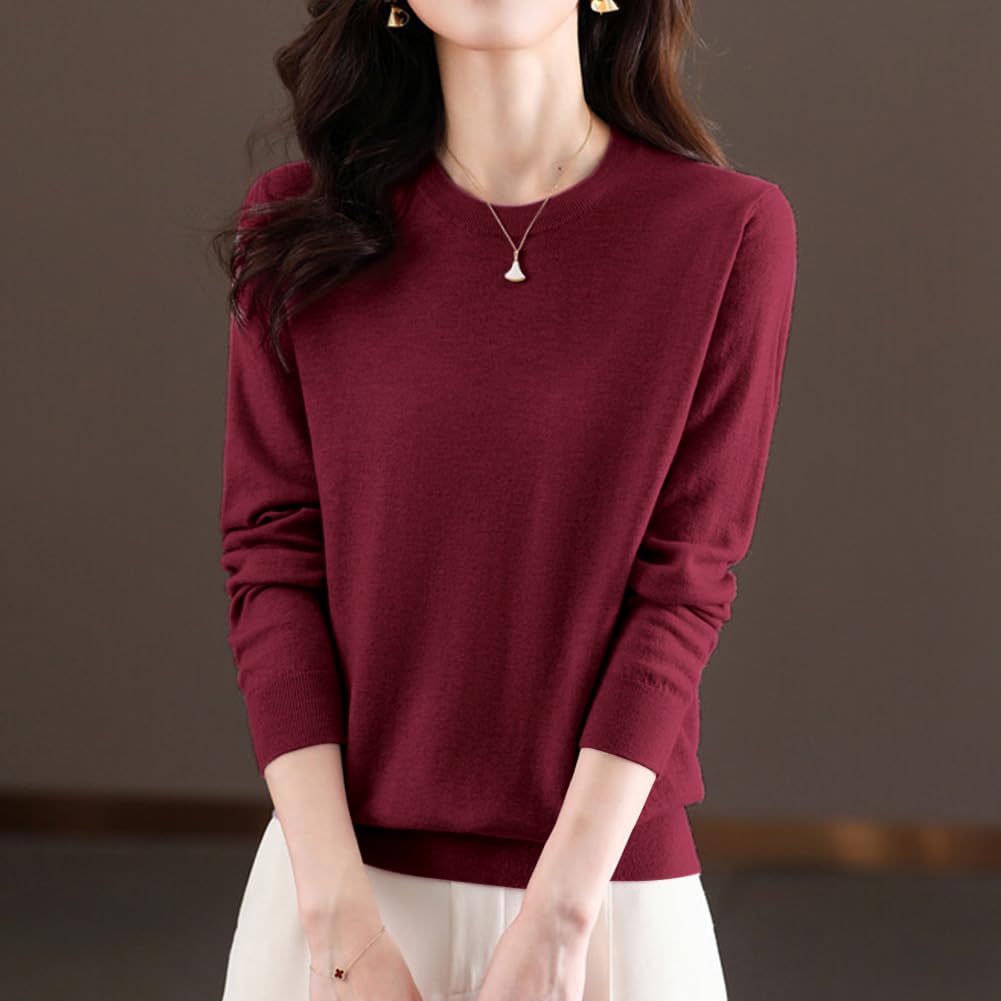 Bidason Knit Pullover Cool Highly Loose Long Women's Sweater, Lightweight, Innerwear, Neck, Stretchy, Soft, Warm, Non-Irritating, Layering, Versatile,