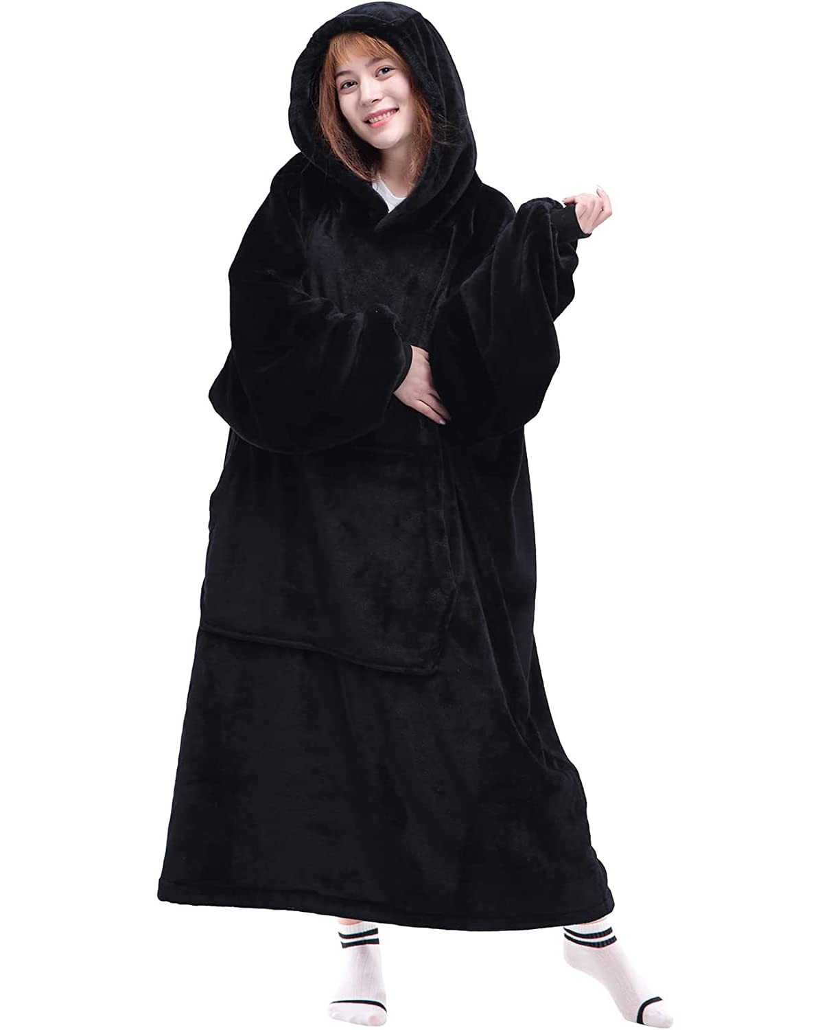 

AISHITE Домашняя одежда Носимое Теплое Боа Макси Длинное Толстое Платье, Одеяло, Пижама, Неглиже, Длина, Длина, Пушистое, Простое, Одеяло, Зима, Унисекс, Женское,