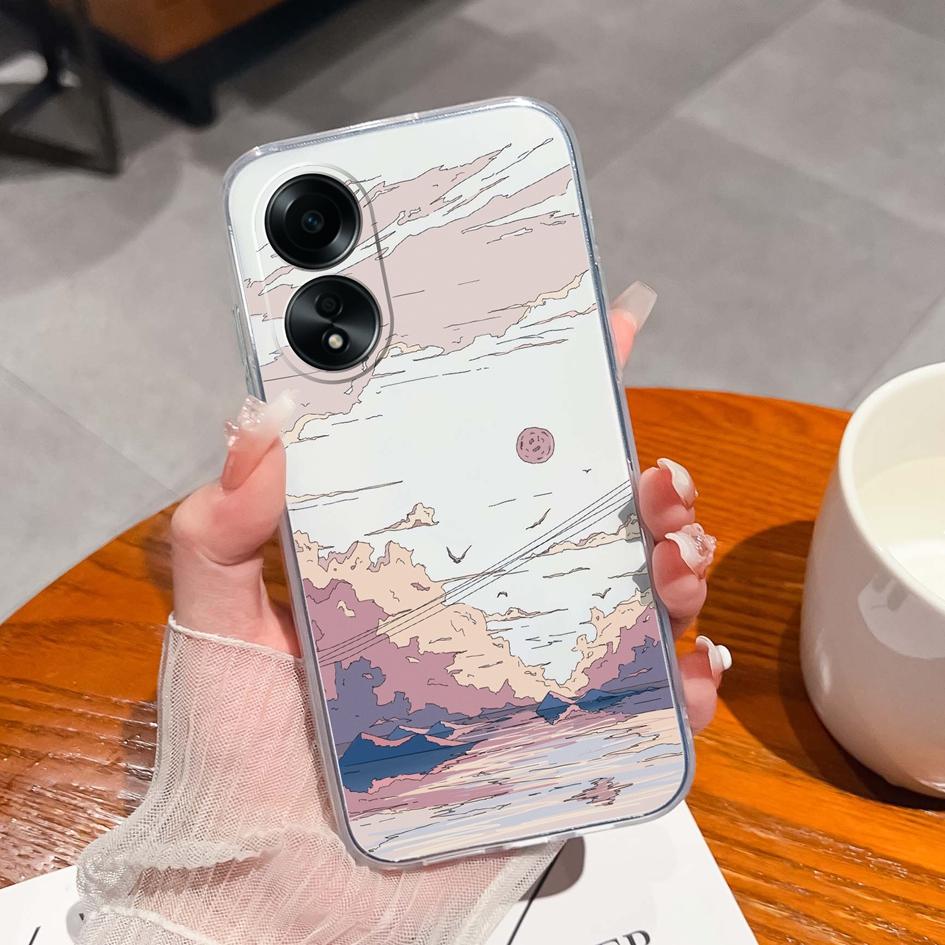 Carcasă nouă pentru Oppo A58 A57 A57S A57e A77 A77S A78 A79 A98 A38 A2 F23 K11 4G 5G Model animal drăguț din silicon transparent anti-alunecare Carcasă durabilă pentru Oppo Capa