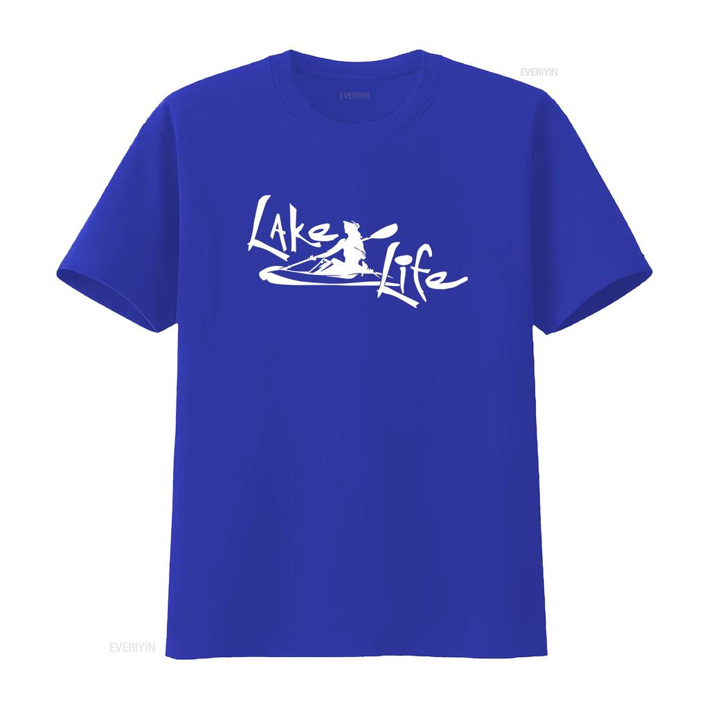 Lake Life 3 COTTON T SHIRT water worship wave kayak canoe paddle vintage Washed Comfortable Top For Everyday Wear Stylish