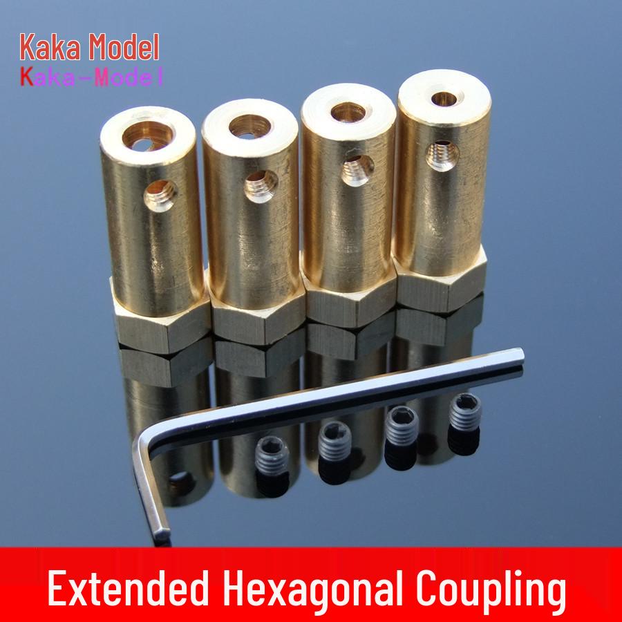 Hexagonal Coupling Shaft Connector for DC Motor (30mm) 6mm Extended Brass Coupling